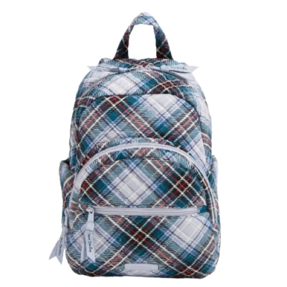 NWT Vera Bradley Quilted Cotton Essential Compact Backpack Snowy Plaid